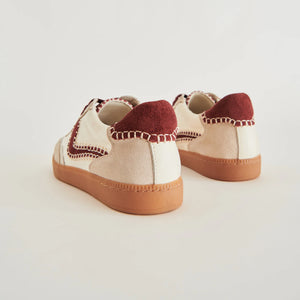 Dolce Vita Notice Stitch Sneakers - White Red Calf Hair