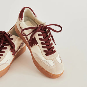 Dolce Vita Notice Stitch Sneakers - White Red Calf Hair