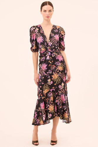 Misa Rosalie Dress - Dusted Cluster Satin