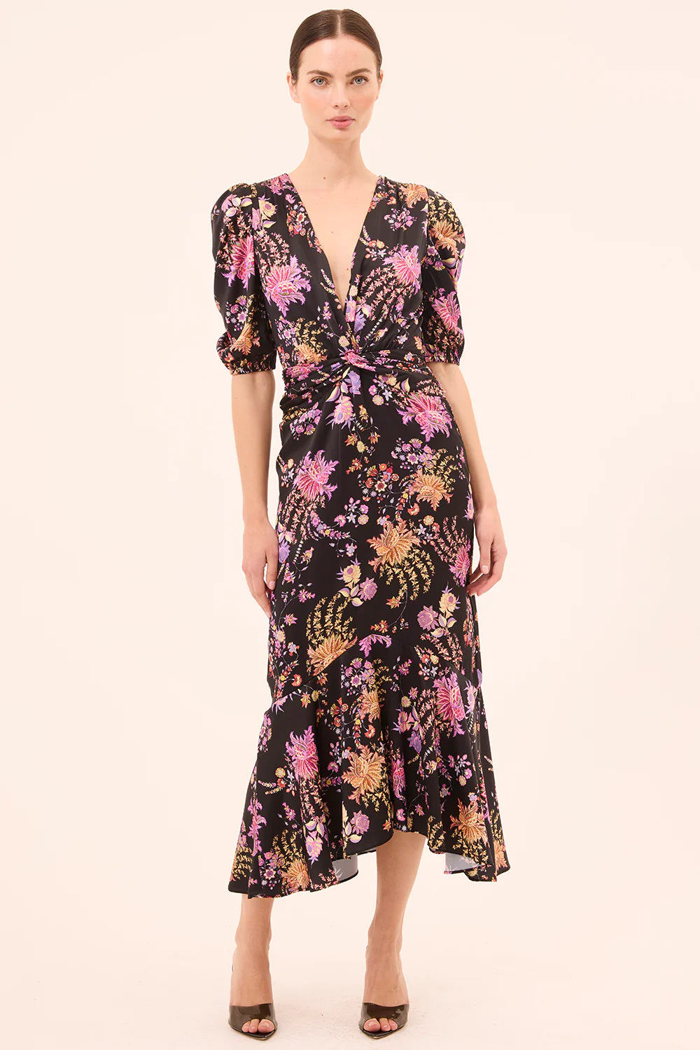 Misa Rosalie Dress - Dusted Cluster Satin