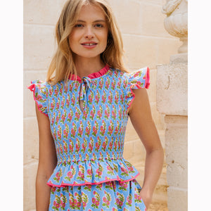 Pink City Prints Harper Dress - Cornflower Aster