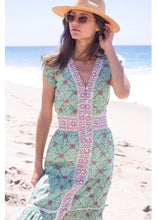 Load image into Gallery viewer, Bell by Alicia Bell Blake Midi Dress - Green with Pink Flower
