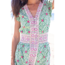 Load image into Gallery viewer, Bell by Alicia Bell Blake Midi Dress - Green with Pink Flower