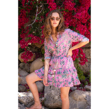 Load image into Gallery viewer, Bell by Alicia Bell Blake Shirt Dress - Green and Fuschia Floral