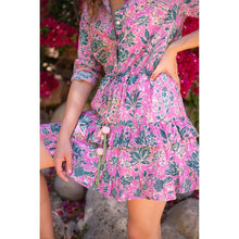 Load image into Gallery viewer, Bell by Alicia Bell Blake Shirt Dress - Green and Fuschia Floral