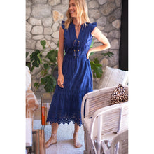 Load image into Gallery viewer, Bell by Alicia Bell Lola Midi Dress Eyelet - Navy