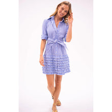 Load image into Gallery viewer, Bell by Alicia Bell Ruffle Shirt Dress w Belt - Navy Stripe