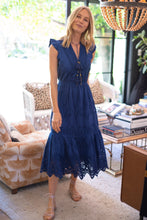 Load image into Gallery viewer, Bell by Alicia Bell Lola Midi Dress Eyelet - Navy