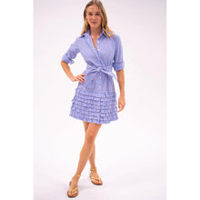 Load image into Gallery viewer, Bell by Alicia Bell Ruffle Shirt Dress w Belt - Navy Stripe