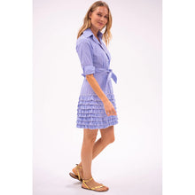 Load image into Gallery viewer, Bell by Alicia Bell Ruffle Shirt Dress w Belt - Navy Stripe