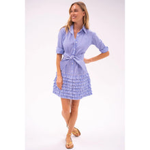 Load image into Gallery viewer, Bell by Alicia Bell Ruffle Shirt Dress w Belt - Navy Stripe