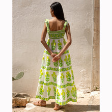 Load image into Gallery viewer, Pink City Prints Lara Dress - Lime Botanics