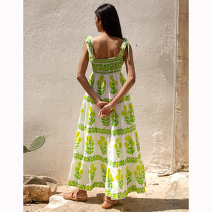 Pink City Prints Lara Dress - Lime Botanics