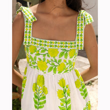 Load image into Gallery viewer, Pink City Prints Lara Dress - Lime Botanics