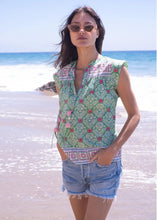 Load image into Gallery viewer, Bell by Alicia Bell Aubry Top - Green with Pink Flower