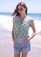Load image into Gallery viewer, Bell by Alicia Bell Aubry Top - Green with Pink Flower