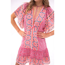 Load image into Gallery viewer, Bell by Alicia Bell Cat Mini Dress - Pink Navy Print