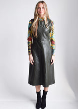 Load image into Gallery viewer, Never A Wallflower Purslane Dress - Olive Faux Leather