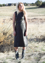 Load image into Gallery viewer, Never A Wallflower Purslane Dress - Olive Faux Leather