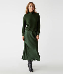 Michael Stars Padma Mixed Media Dress - Dark Matcha