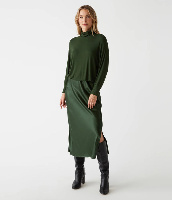 Michael Stars Padma Mixed Media Dress - Dark Matcha