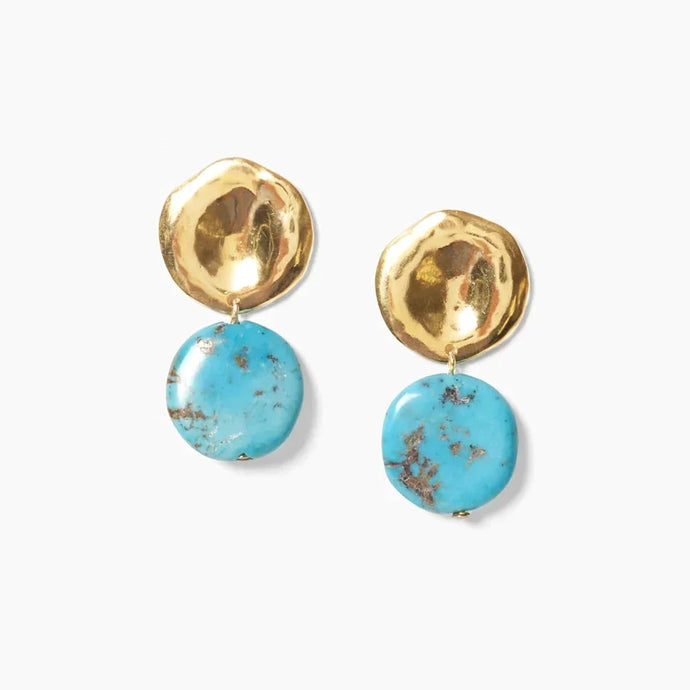 Chan Luu Tiered Coin Earrings - Turquoise