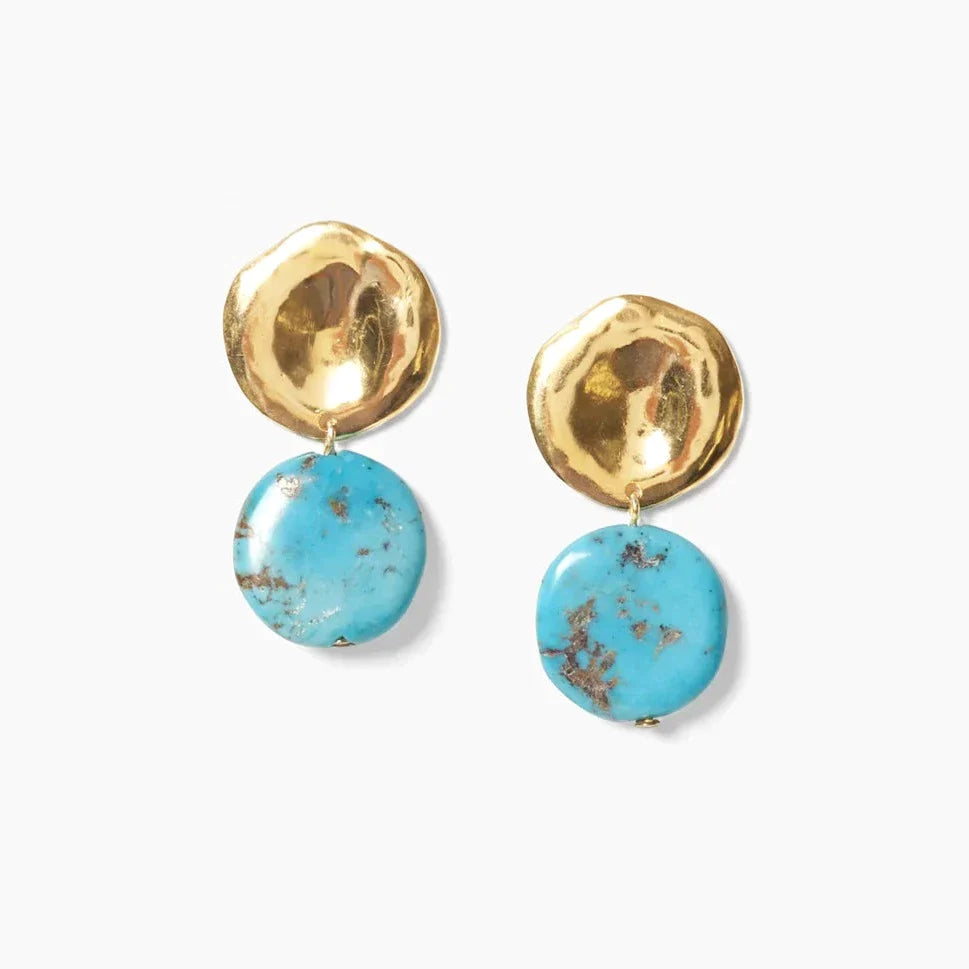 Chan Luu Tiered Coin Earrings - Turquoise