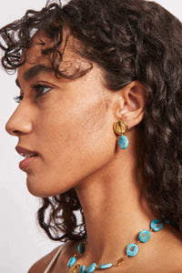 Chan Luu Tiered Coin Earrings - Turquoise