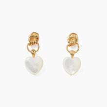Load image into Gallery viewer, Chan Luu Mano Heart Earrings - White Mother of Pearl