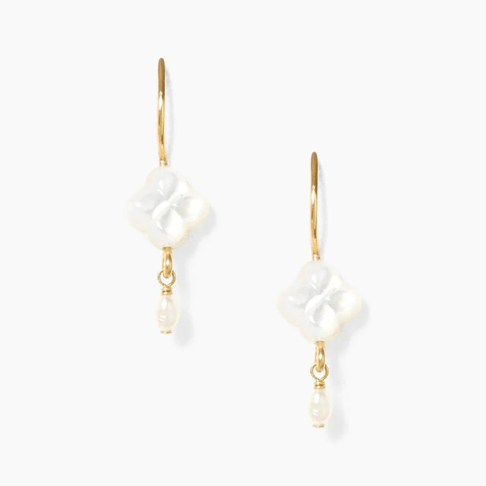 Chan Luu Clover Drop Earrings - White Mother of Pearl