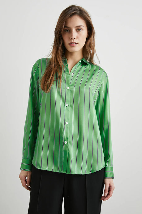 Rails Elias Shirt - Basil Stripe