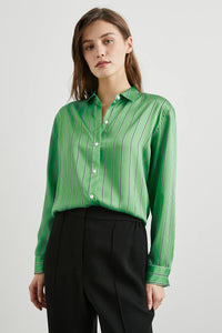 Rails Elias Shirt - Basil Stripe