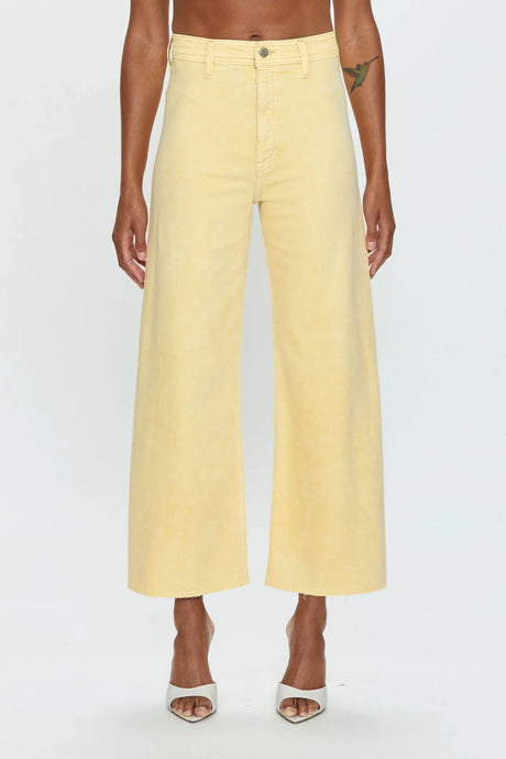 Pistola Penny High Rise Wide Leg Crop Jean - Buttercup