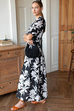 Load image into Gallery viewer, Emerson Fry Lucy 4 Basque Dress - Black + ivory Orchid