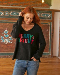 Wooden Ships Merry & Bright V Chunky - Black Multi