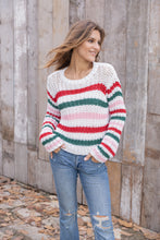 Load image into Gallery viewer, Wooden Ships North Pole Striped Crew Super Chunky - Pure Snow Stripe