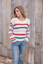 Load image into Gallery viewer, Wooden Ships North Pole Striped Crew Super Chunky - Pure Snow Stripe