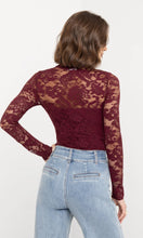 Load image into Gallery viewer, Generation Love Clayton Lace Top - Cabernet