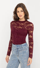 Load image into Gallery viewer, Generation Love Clayton Lace Top - Cabernet