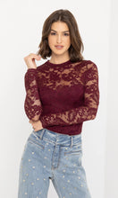 Load image into Gallery viewer, Generation Love Clayton Lace Top - Cabernet
