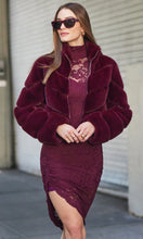 Load image into Gallery viewer, Generation Love Brianna Faux Fur Jacket - Cabernet