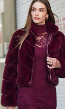 Load image into Gallery viewer, Generation Love Brianna Faux Fur Jacket - Cabernet