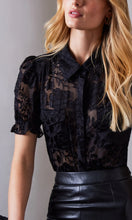 Load image into Gallery viewer, Generation Love Mina Burn-Out Shirt - Black