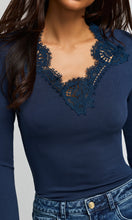 Load image into Gallery viewer, Generation Love Lady Lace Combo Top - Peacock