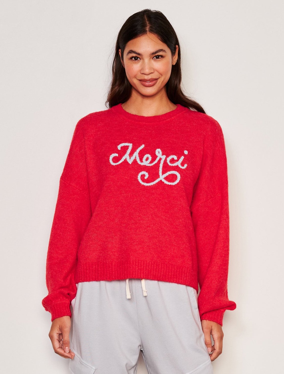 CHG Sundry Merci Crew Neck Sweater - Flare Red