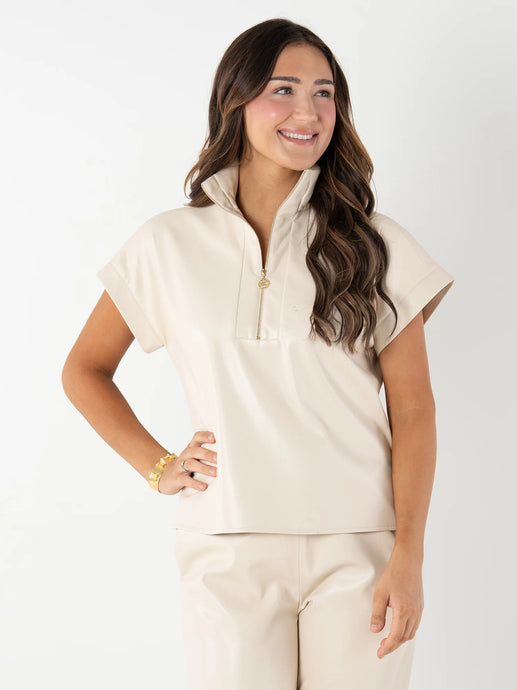 Emily McCarthy Poppy Top - Sandshell Vegan Leather