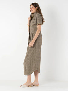 Emily McCarthy Georgia Dress - Green Tonal Monogram