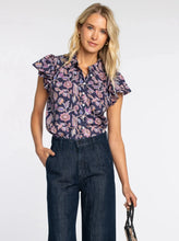 Load image into Gallery viewer, Elizabeth James the Label Val Top - Navy Cactus Flower