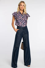 Load image into Gallery viewer, Elizabeth James the Label Val Top - Navy Cactus Flower