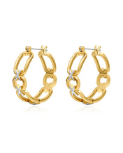 Load image into Gallery viewer, LUV AJ Two-Tone Chain Hoops - 2 Colors